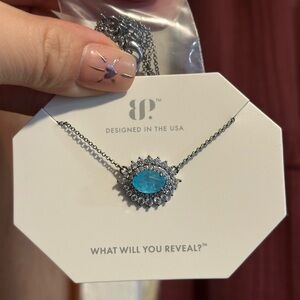 Stunning Blue Oval Pendant Necklace